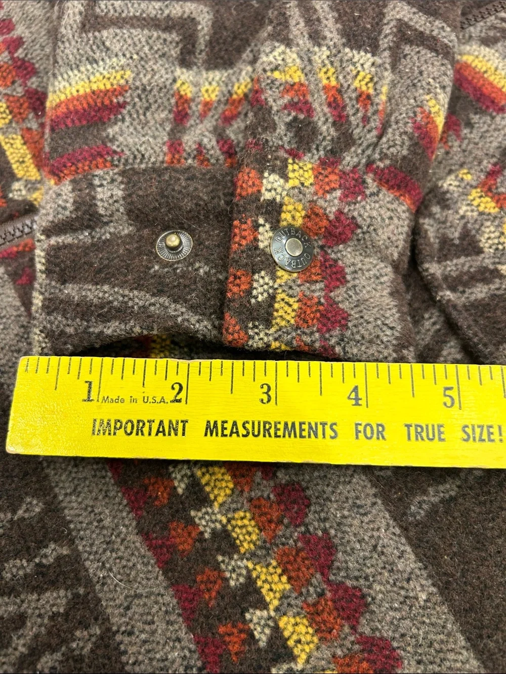 Outback Trading Company Koda Jacket Large Southwestern Aztec Wool Blend Western